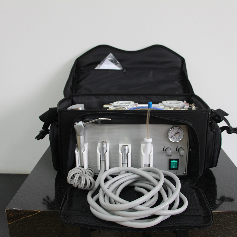 BD-401 Unidad dental portátil en mochila con compresor + jeringa de 3 vías + aspiración + tubo de 4 horas